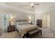 Spacious main bedroom with tray ceiling, hardwood floors, and natural light at 1317 Waynewood Dr, Waxhaw, NC 28173