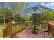 Outdoor patio with umbrella, table, and chairs, ideal for relaxing and entertaining at 13843 Poppleton Ct, Charlotte, NC 28273