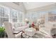 Bright sunroom with neutral decor, ample seating, and large windows offering plenty of natural light at 1813 Wedowee Ct, Rock Hill, SC 29732