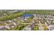 Aerial view of homes in a neighborhood with mature trees, showing the location of 2077 Taney Way at 2077 Taney Way, Fort Mill, SC 29707