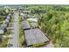 Aerial view of the community clubhouse with pool, tennis courts, parking, and surrounding homes at 2077 Taney Way, Fort Mill, SC 29707