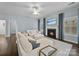 Bright living room with fireplace, recessed lighting, and hardwood floors at 253 Memory Ln, Rock Hill, SC 29732