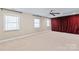 Bedroom with neutral carpet, a ceiling fan and three windows with blinds at 3005 Dream Catcher Cir, Fort Mill, SC 29715