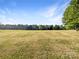 Spacious open backyard with lush green grass and mature trees at 5104 Shannamara Dr, Matthews, NC 28104
