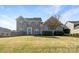 Attractive two-story brick home with a well-maintained lawn and landscaping, showcasing its curb appeal at 5104 Shannamara Dr, Matthews, NC 28104