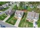 Aerial view of a neighborhood showcasing well-maintained homes and manicured lawns at 10072 Fox Trotter Ln, Midland, NC 28107