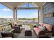Inviting porch with lake views, wicker furniture, and a cozy seating area at 1033 Southwest Dr, Davidson, NC 28036