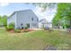 Landscaped backyard featuring a patio, a swing set, and a green lawn at 1144 Spicewood Pines Rd, Fort Mill, SC 29708