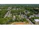 Aerial view of 1216 Stourbridge Lion Dr with mature trees, residential streets, and neighborhood layout at 1216 Stourbridge Lion Dr, Charlotte, NC 28213