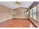 Bright bedroom boasts wood floors, neutral walls, and plenty of natural light at 1216 Stourbridge Lion Dr, Charlotte, NC 28213