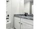 Modern bathroom with granite countertops, stylish fixtures, and bathtub with shower at 3435 Saddlebred Dr, Gastonia, NC 28052