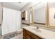 Bathroom with vanity, mirror, updated faucet, and tub with shower at 441 Kimbrook Ct, Rock Hill, SC 29730