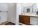 Well-lit bathroom featuring a vanity, mirror, and shower with a curtain at 441 Kimbrook Ct, Rock Hill, SC 29730