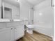 Clean bathroom featuring vanity and shower-tub combo at 614 Saratoga Dr, Clover, SC 29710