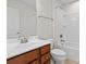 Functional bathroom with a single sink vanity and a shower-tub combination at 9618 Springholm Dr, Charlotte, NC 28278