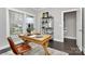 Bright home office features a wooden desk, comfortable chair, stylish shelving, and plenty of natural light at 1412 W 4Th St, Charlotte, NC 28208