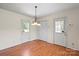 Bright dining area with hardwood floors and access to the backyard at 1504 Andicot Ln, Shelby, NC 28152