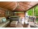 Relaxing covered patio with a hot tub, comfortable seating, and a grill at 1565 Oakridge Dr, Salisbury, NC 28146