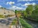 Scenic view of the neighborhood bridge over the creek and lush green vegetation in the community at 216 Wakefield Dr # B, Charlotte, NC 28209