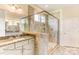 Bathroom showcasing a walk-in shower, double vanity, and modern fixtures, offering a spa-like experience at 2237 Tabor Rd # 585, Sherrills Ford, NC 28673
