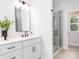 Modern bathroom with a glass-enclosed shower, sleek fixtures, and elegant design at 2507 Elon St, Charlotte, NC 28208