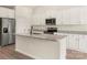 Modern kitchen featuring white cabinets, granite countertops, stainless steel appliances, and a stylish island at 3338 Strong Box Ln, Gastonia, NC 28052