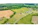 A beautiful aerial view of homes nestled in a green landscape, dotted with trees and open fields in a peaceful rural community at 3648 Plainfield Dr, Shelby, NC 28150