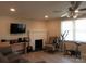 Comfortable living room features wood-look floors, a light brick fireplace, and neutral wall color at 412 E Broad St, Salisbury, NC 28144