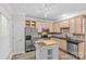 Well-equipped kitchen with stainless steel appliances, tile backsplash, and a convenient island at 4418 Coventry Row Ct, Charlotte, NC 28270