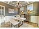 Modern office features a coffered ceiling, trendy desk, and views of the neighborhood at 5380 Pembrey Dr # Lot 26, Denver, NC 28037