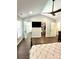 Bright bedroom with vaulted ceilings, dark wood floors, and a walk-in closet at 9003 Brad Ct, Matthews, NC 28104