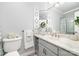Well-lit bathroom with toilet and vanity with neutral décor at 114 Misty Meadows Ct, Mooresville, NC 28117
