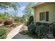 Beautifully landscaped walkway leading to the front entrance of the home at 114 Misty Meadows Ct, Mooresville, NC 28117