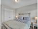 A comfortable bedroom with neutral tones, featuring a full bed and a closet at 138 Marron Dr # 25, Indian Trail, NC 28079