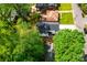 Aerial view showcasing the layout of the house and surrounding lush greenery at 1413 Hateras Ave, Charlotte, NC 28216