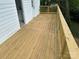 Newly constructed deck with wooden railing overlooks a private backyard at 1413 Hateras Ave, Charlotte, NC 28216