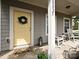 Inviting front porch featuring a charming wreath, rocking chairs, and tasteful decor at 20025 Metaphor Mews None, Davidson, NC 28036