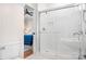 Modern bathroom featuring a glass-enclosed shower and stylish fixtures at 220 Chandeleur Dr, Mooresville, NC 28117