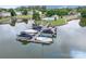 Picturesque boat dock with multiple slips, offering convenient access to lake activities and waterfront living at 220 Chandeleur Dr, Mooresville, NC 28117