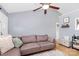 Comfortable living room with vaulted ceiling, hardwood floors, and cozy decor at 2703 Plantation Way, Albemarle, NC 28001