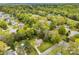 Aerial view of a house surrounded by lush green trees, showcasing its serene and private setting in the woods at 504 Ogden Dr, Gastonia, NC 28056