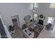 Elevated view of the great room showcasing fireplace and natural light at 1015 Gardenia Dr # 52, Mt Ulla, NC 28125