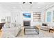Bright living room with a fireplace, built-ins, hardwood floors, and lots of natural light at 108 Castleview Ln, Mooresville, NC 28115