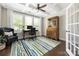 Bright home office with coffered ceilings and natural light at 12942 Blakemore Ave, Huntersville, NC 28078
