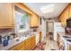 Bright kitchen with ample cabinets, window view, and well-organized countertop at 215 Raleigh Nw St, Concord, NC 28027