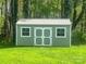 Backyard utility shed, perfect for storage and hobbyists, set on a well-maintained lawn with easy access at 3128 Harmon Homestead Rd, Shelby, NC 28150