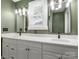 Charming bathroom featuring a dual sink vanity with white cabinets and modern fixtures at 402 Sidney Johnson St, Fort Mill, SC 29715