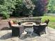 Backyard fire pit area with stone seating, ideal for outdoor gatherings at 4711 Pearmain Dr, Waxhaw, NC 28173