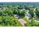 Aerial view of the neighborhood tennis courts surrounded by lush green trees at 4711 Pearmain Dr, Waxhaw, NC 28173