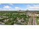 Aerial view of property's location near NODA with skyline and trees, offering convenient urban access at 534 Donatello Ave, Charlotte, NC 28205